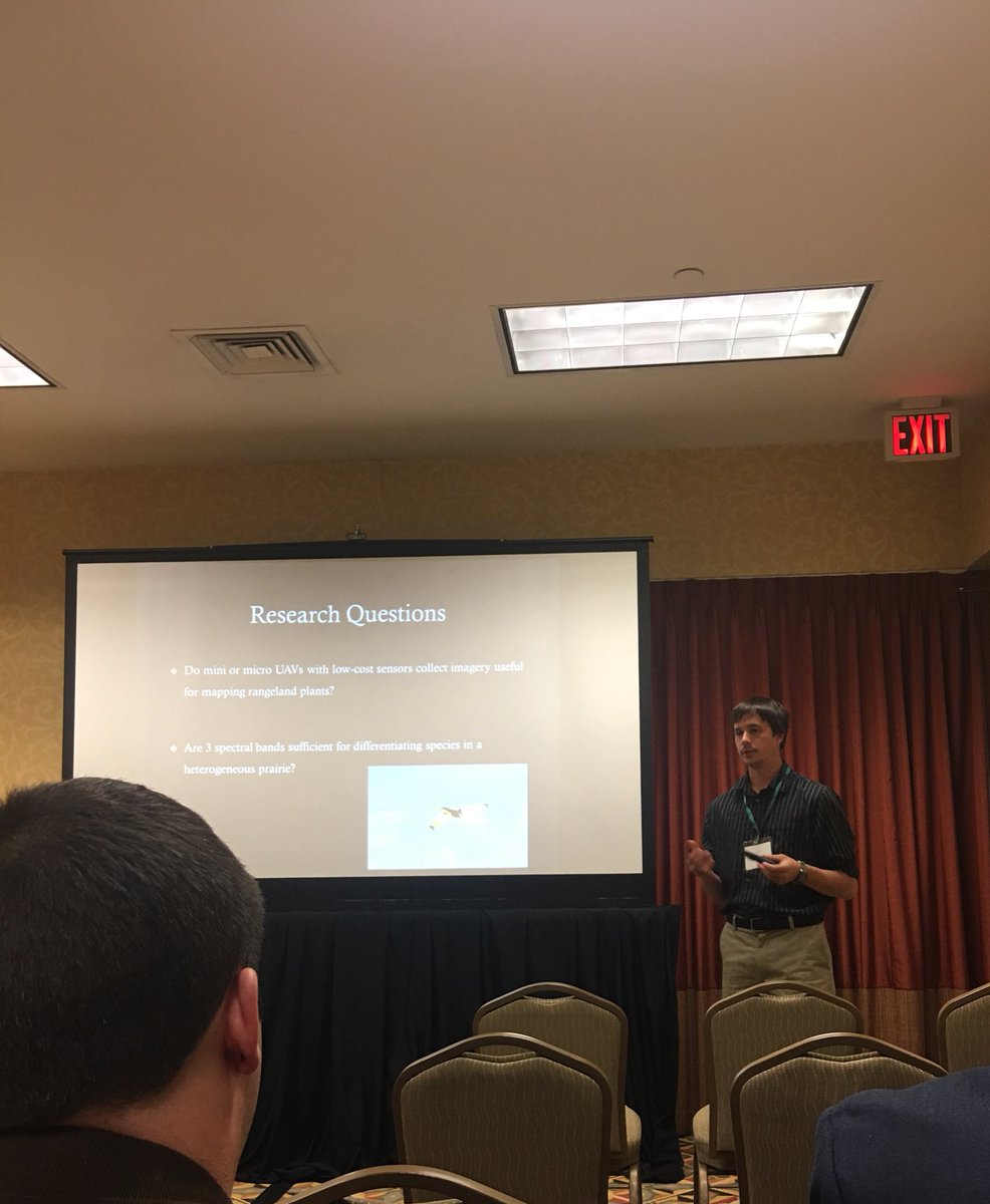 GeoFHSU's tweet photo. @FortHaysState @FHSU_Grad Student Adam Rusk presenting his research at #GPRM in Colorado Springs. https://t.co/MDq1wiOIF4