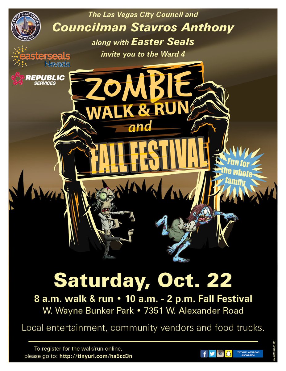 city of las vegas on twitter get in the halloween spirit with the zombie 5k fun run and fall festival today at wayne bunker family park