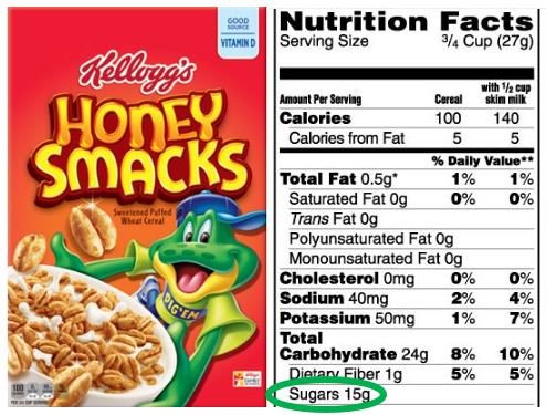 Honey Smacks Cereal Nutrition Label - NutritionWalls