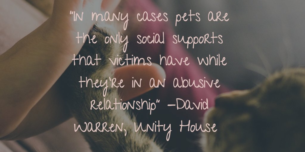 PetsEmpowerOrg's tweet photo. "In many cases, pets are the only social supports that victims have while they're in an abusive relationship." -David Warren #HowPetsEmpower https://t.co/q2npcdt6iM