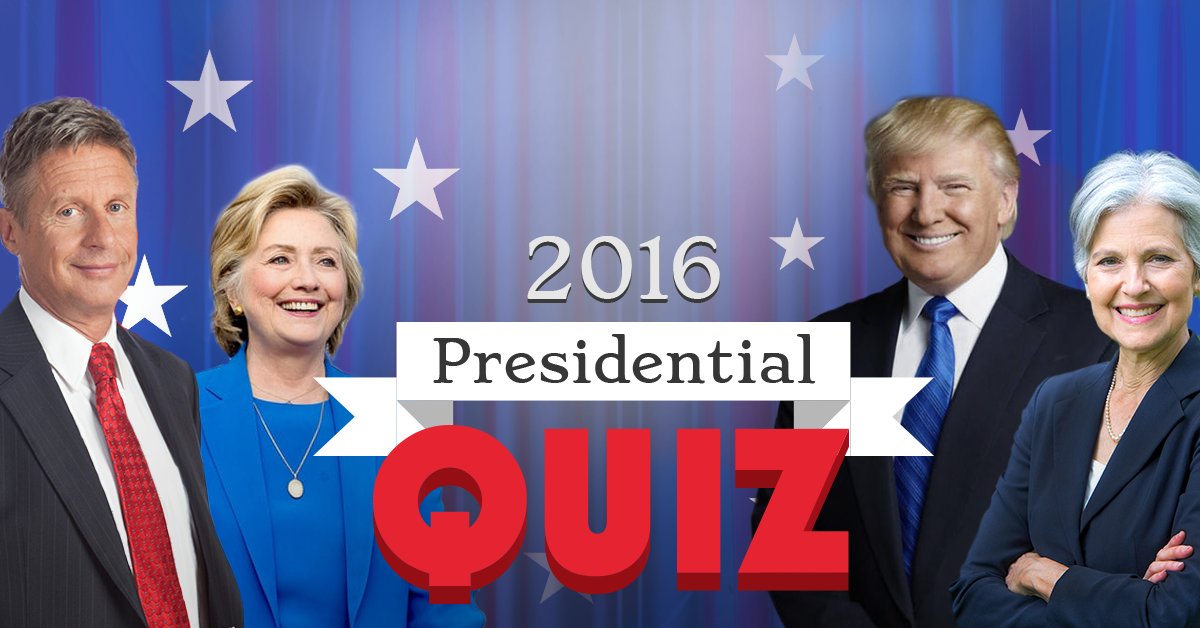 OpenCampaignUS's tweet photo. Which candidate do you match to best? Take our 2016 Presidential Quiz! #opencampaign 
https://t.co/m6eZWufFF4 https://t.co/V0Ipsw3WkK