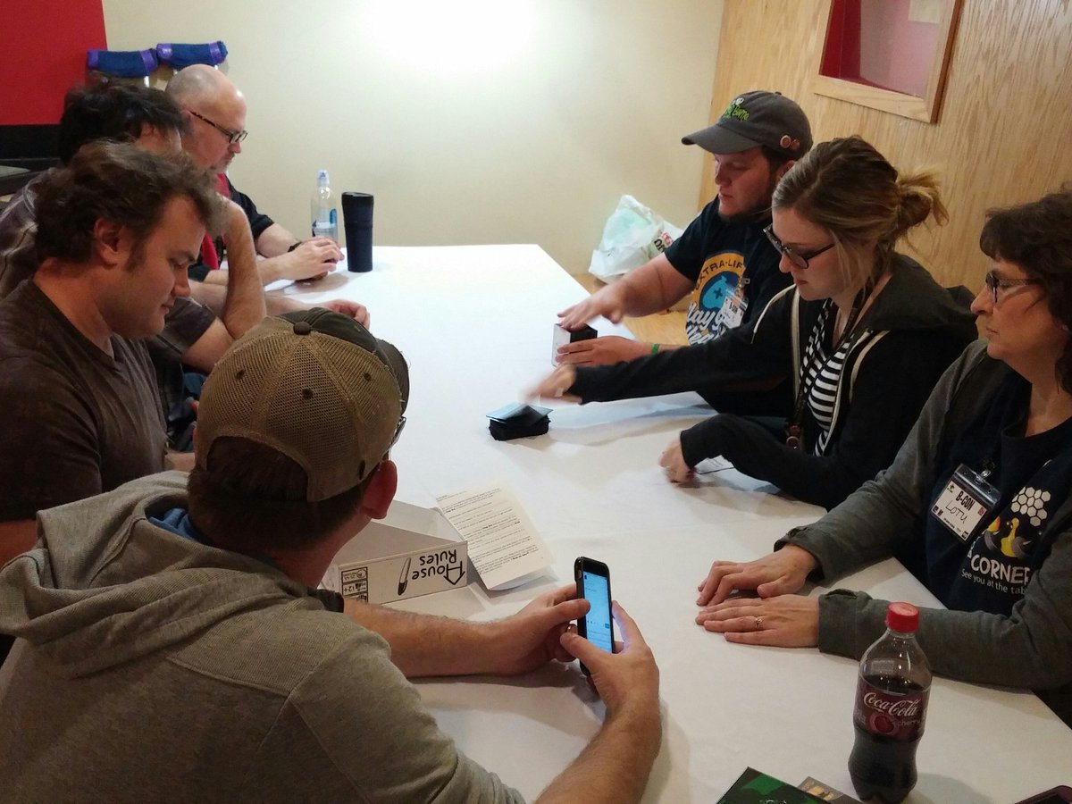 BgCornerSquad's tweet photo. First prototype: "House Rules" #BCon https://t.co/RZVhaKpIpx