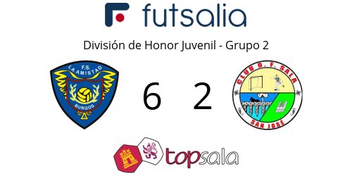 DHJFutsal2's tweet photo. DH Juvenil - 2: El @FSAmistadBurgos golea al @CDFS_SanJose como local https://t.co/l2W0PXN2D7 https://t.co/YiEleoxpCT