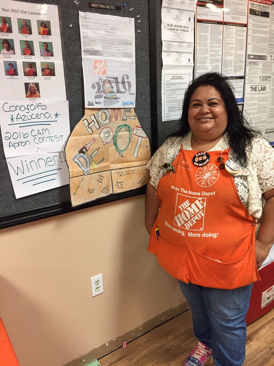 JanelleBishop15's tweet photo. Azucena is our #2016CAM Apron contest winner!!! Great Job! @Michael3Callan @JacobRobertsTHD @THDBecky31 https://t.co/ydD88lOIO4