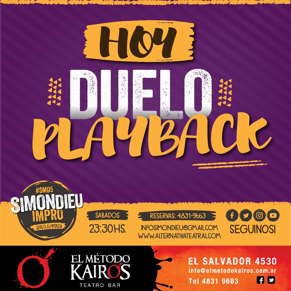 SIMONDIEU's tweet photo. #PlaybackSMD #UltimasFunciones #SMD5 - Sábados 23:30hs. @ElMetodoKairos @NataliePerezz @andygorostiaga @MarcosRauch https://t.co/Ac2vOyxWVQ
