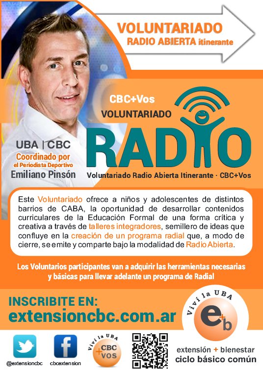 cbcenradiouba's tweet photo. Charlamos telefónicamente con @pinson1972 sobre las actividades del Voluntariado de "Radio Abierta Itinerante" de la SEUBE del CBC | UBA. https://t.co/AIWgMtGzgZ