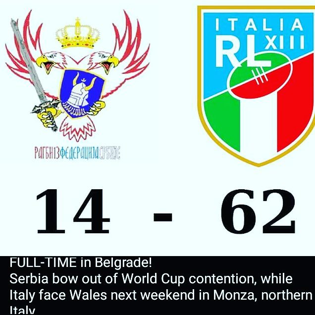 🇮🇹 Ben fatto, ragazzi! 

🇬🇧 Well done, lads! 

goo.gl/Rdv9sk

#FIRL #rugbyleague
#RLWC  
#unaFamiglia