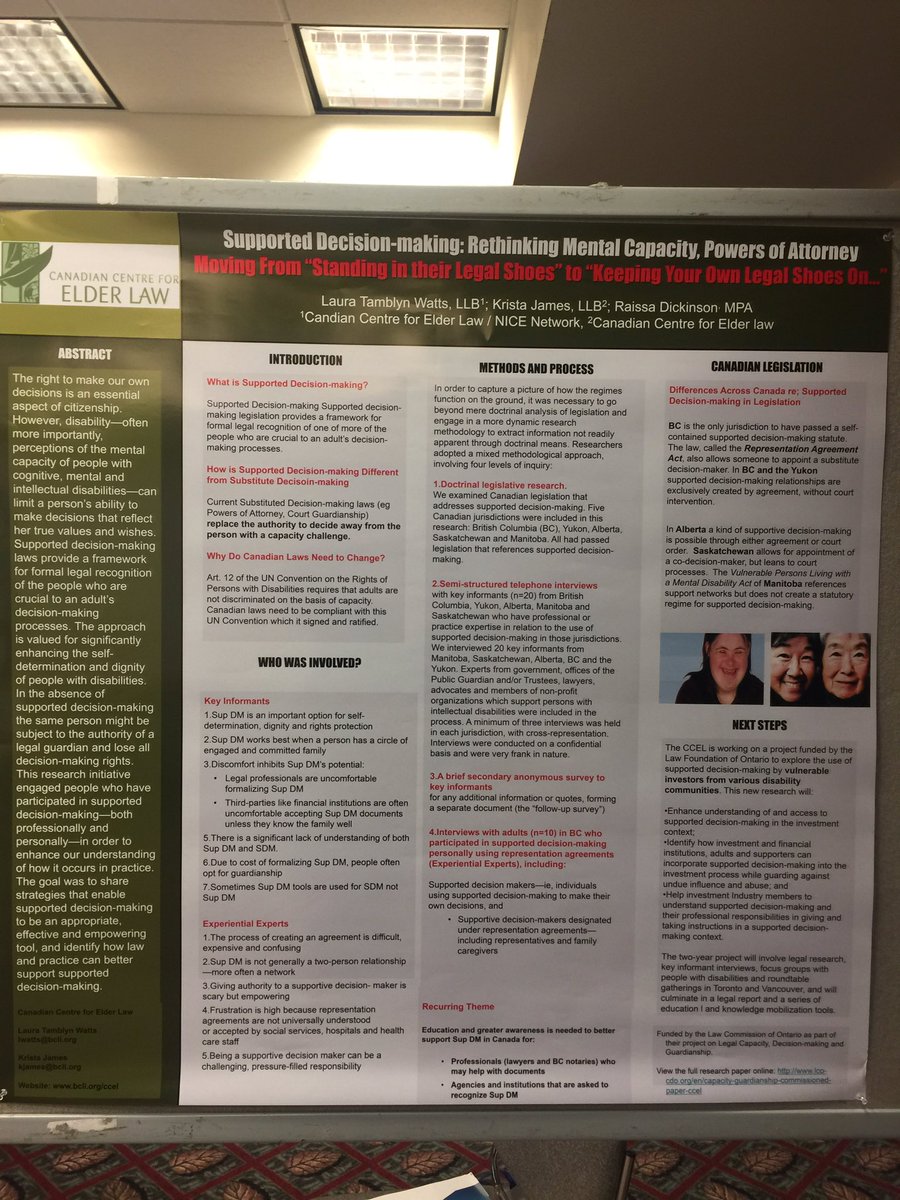 BCLawInstitute's tweet photo. Poster on #Supported #Decisionmaking by @CCElderLaw & @laurawattsEC featured at #CAG2016 - https://t.co/z1SQMkvOPo" -