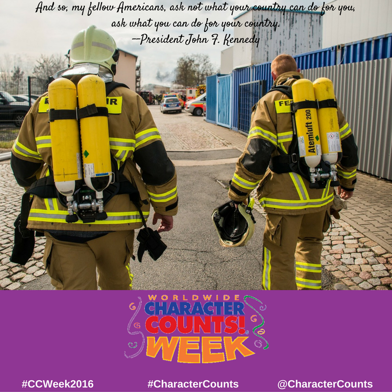 CHARACTERCOUNTS's tweet photo. On this the final day of #CCWeek2016, we celebrate with our sixth pillar, #citizenship. #quote https://t.co/ocZZDdOnUt