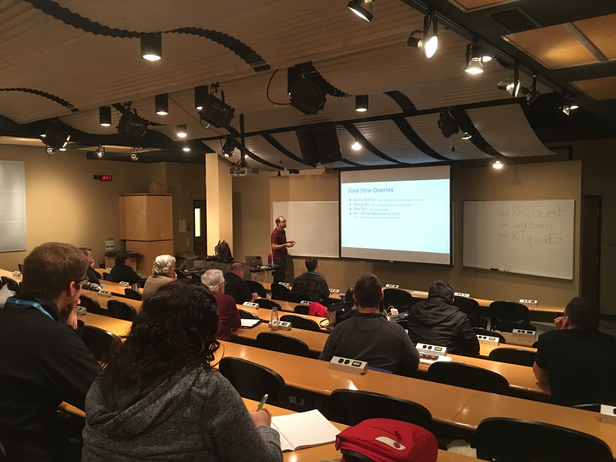 wcwpg's tweet photo. @stephBoisvert talking about code performance and query optimization  #wcwpg. "Ain't no party like a MySQL party" https://t.co/eWG1p41VeJ
