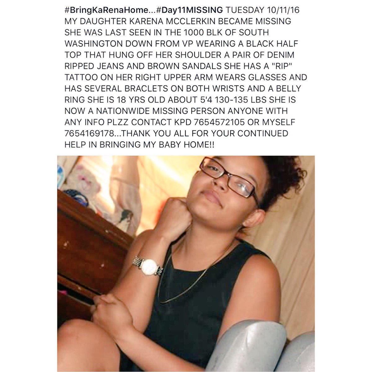 BringKaRenaHome's tweet photo. Ree is Still Missing‼️ $2,000 reward. I need my lil sister back 🙏🏽#BringKaRenaHome 💕 https://t.co/1NbJgOEiBS