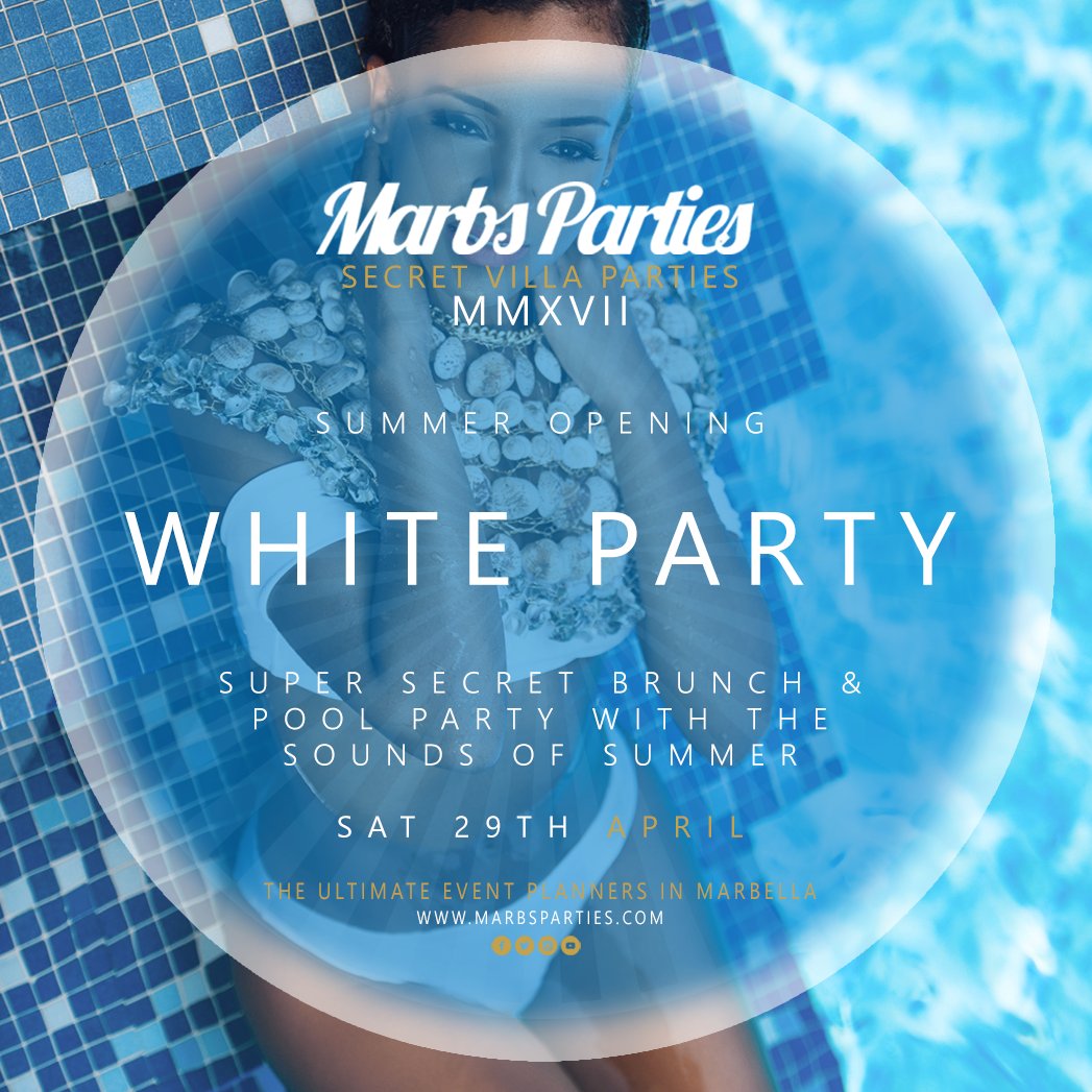 Marbella2018's tweet photo. We are now taking bookings for the biggest summer 2017 opening party #SecretBrunch #SecretPoolParty #SecretLocation #Villa #Marbs #Marbella https://t.co/rIWN6CLWOQ
