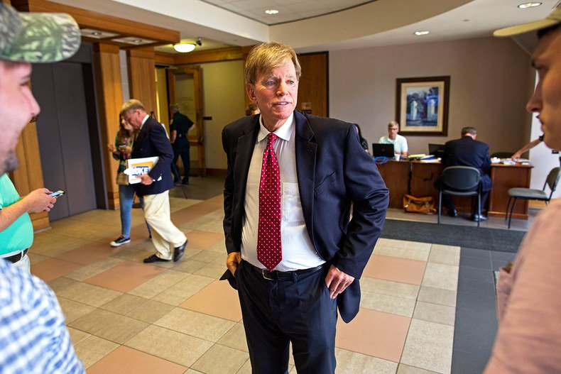 VanityFair's tweet photo. Former K.K.K. leader David Duke qualifies for Louisiana Senate debate https://t.co/XKUj7UXDl8 https://t.co/bBWHPkYycj