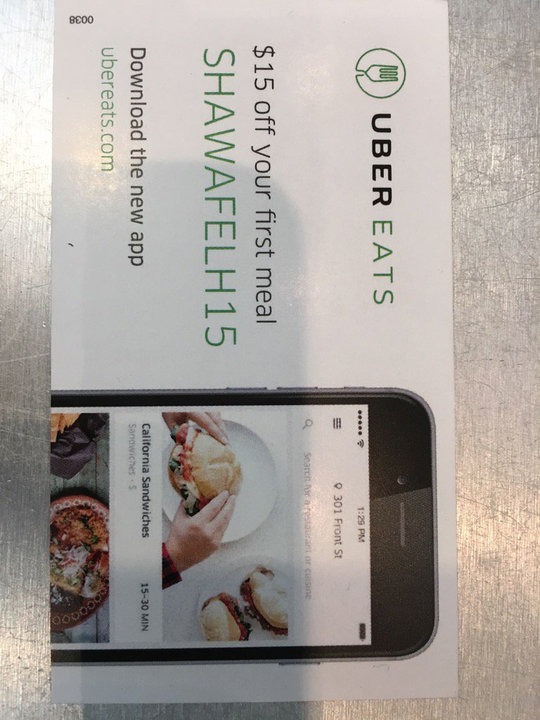 Order Shawafel on ubereats and get $15 off your first order use code shawafelH15