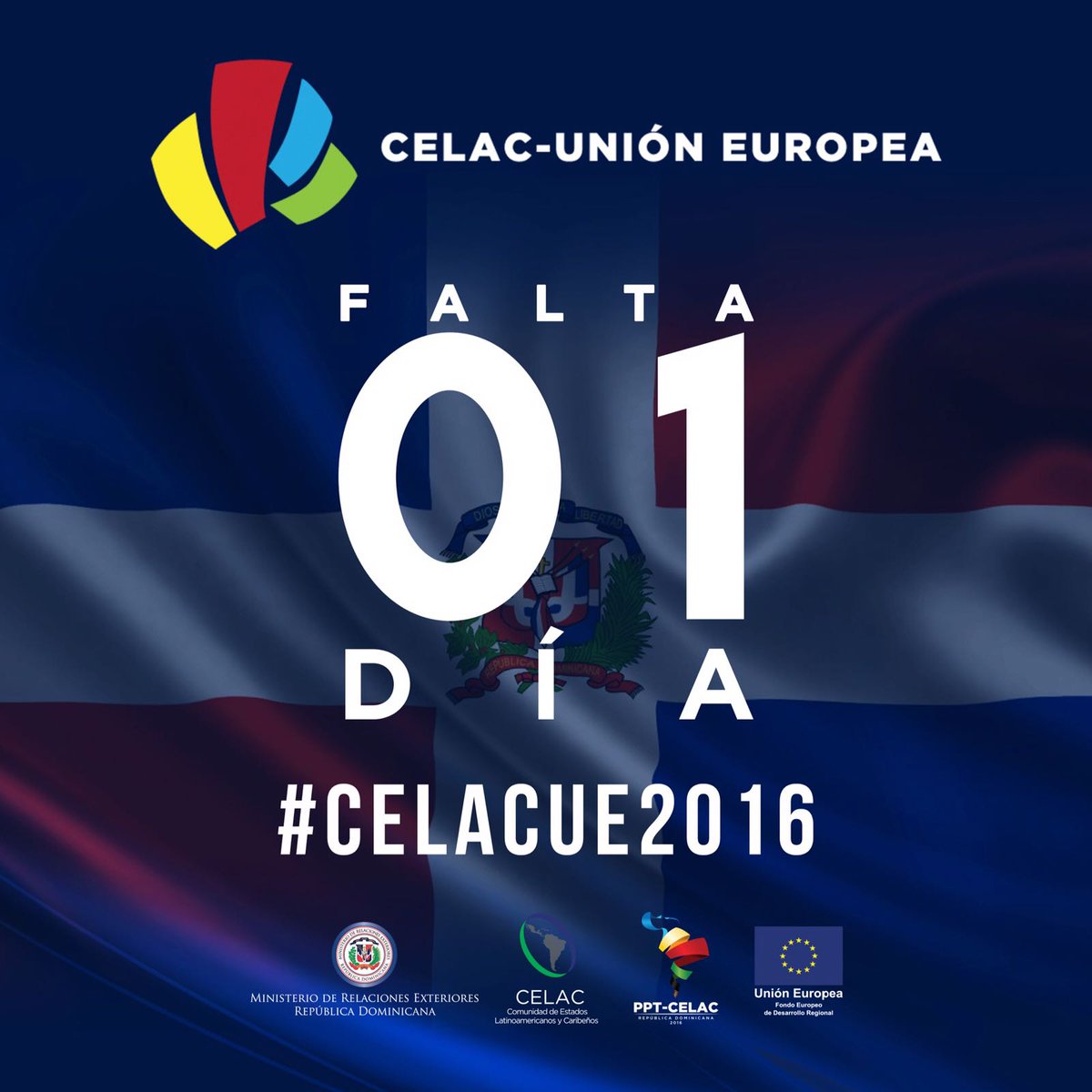 ¡Falta 01 día!
Para esta 1era Reunión Ministros #CELACUE2016 del 24 al 26 de octubre en el Centro de Convenciones #CancilleríaRD 🇩🇴