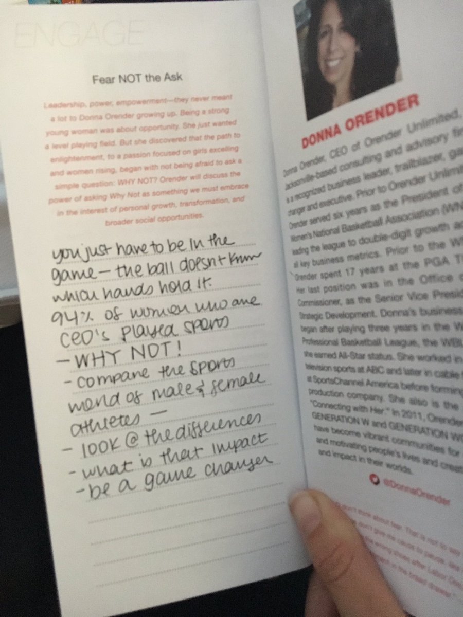 fuscoam's tweet photo. Taking notes in my program!!! Great speaker @DonnaOrender #TEDxJAX https://t.co/debXRv3cjx