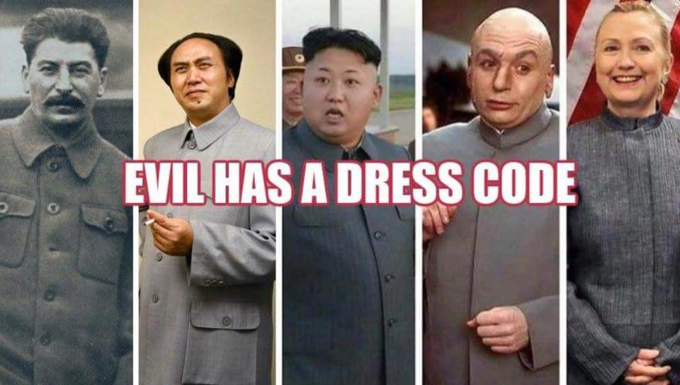 MattWray1981's tweet photo. #Evil has a #Dresscode 
Hahaha 
#CrookedHillary #EvilClinton
#HillaryForHell
#HillaryforHell2016
#HillaryGropedMe 
#HillaryForPrison https://t.co/vvyAGnJKwX