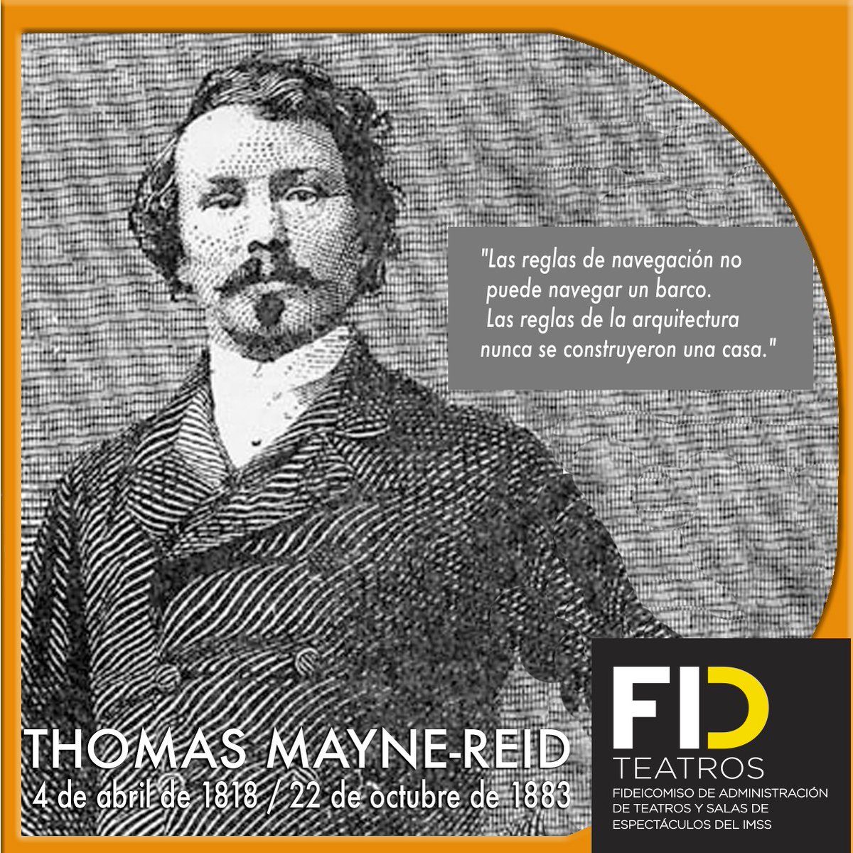 Fidteatros's tweet photo. #ThomasMayne-Reid escritor Irlandés que se caracterizó por sus novelas de aventura como: "El jinete sin cabeza" y "La montaña perdida" https://t.co/ubxGDNpSjY