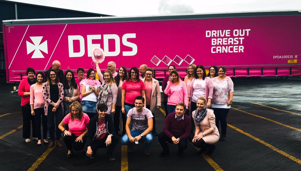 #pinkDFDS €1 donated to breast cancer research for every 10kms  traveled &amp; fund raising for @RidethenightUK