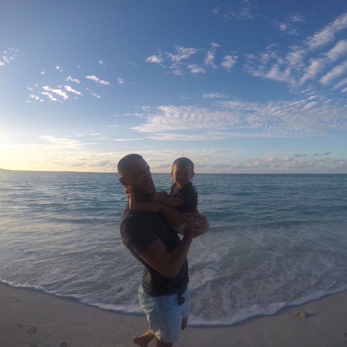 Sunset with my little monkey. #turksandcaicos #providenciales #gracebay