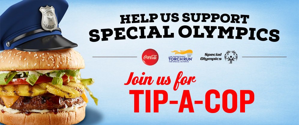 PuyallupPD's tweet photo. Cheeseburger anyone? Come C us from 12-8 PM @ Red Robin @SouthHillMall to support Special Olympics! We'll be ready to SERVE U @SO_Washington https://t.co/Z8KdpVmICY