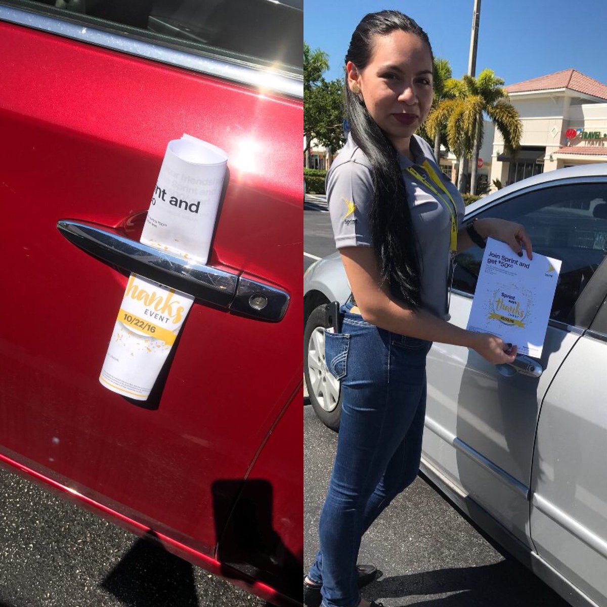 SPRINTPEM's tweet photo. Flyer dropping for PEM! Letting the customers know about our promotions!!! #PEM #SPRINT #SPRINTSAYSTHANKS @SprintLana @clubric https://t.co/O19hCmFsjq