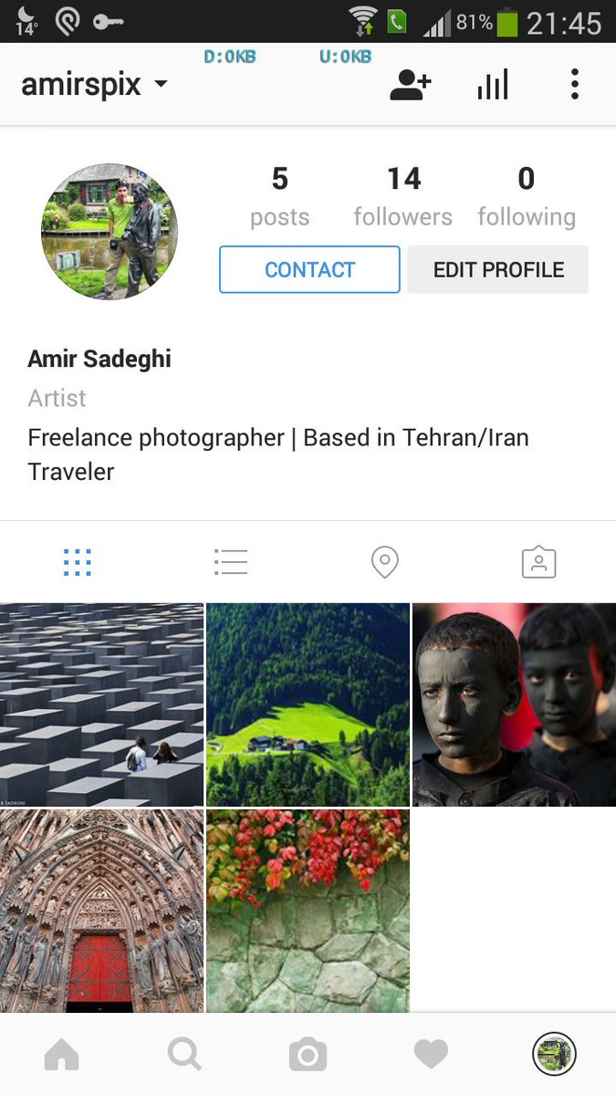 حساب جدید من در اینستاگرام مخصوص عکس های حرفه ایم. با وجودی که همچنان اعتقاد دارم اینستاگرام مخصوص عکسهای فوری و موبایلی هست.
@amirspix