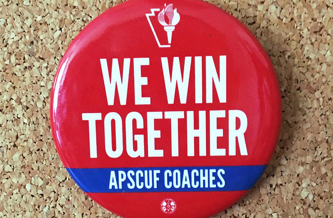APSCUF's tweet photo. We've had a few minutes to catch our breath.  Now let's get a fair contract for our coaches!  #withAPSCUF #solidarity #1u https://t.co/3D0Ws3TM4J