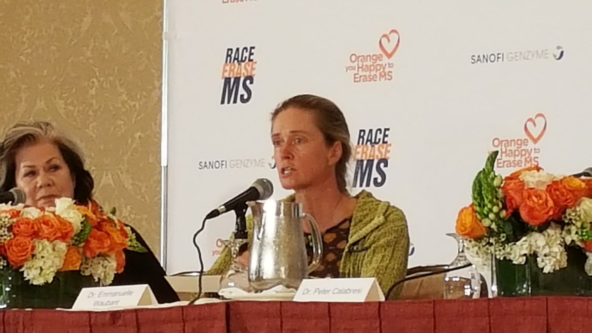 RacetoEraseMS's tweet photo. Dr. Emmanuelle Waubant of @UCSF discussing different types/current research of Stem Cell Therapy. #EraseMS #MSforum2016 #MultipleSclerosis https://t.co/vml5GbVWtY