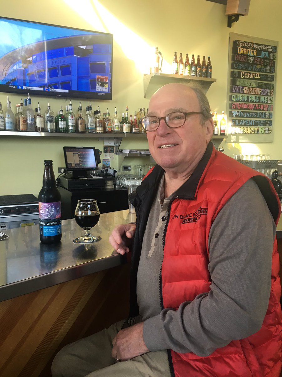 EclipticBrewing's tweet photo. Dave got the first pour of our Imperial Porter with Cherries! #thirdorbit https://t.co/s7gyezTTei