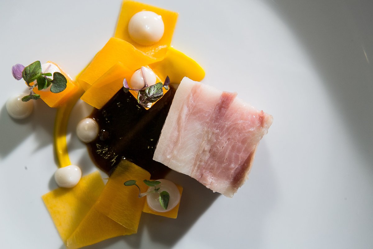 Our #porkbelly and #butternutsquash course. 
On our #fall dinner Nov. 13th 5pm and 8:30pm seatings. Tickets at claudiarestaurant.com