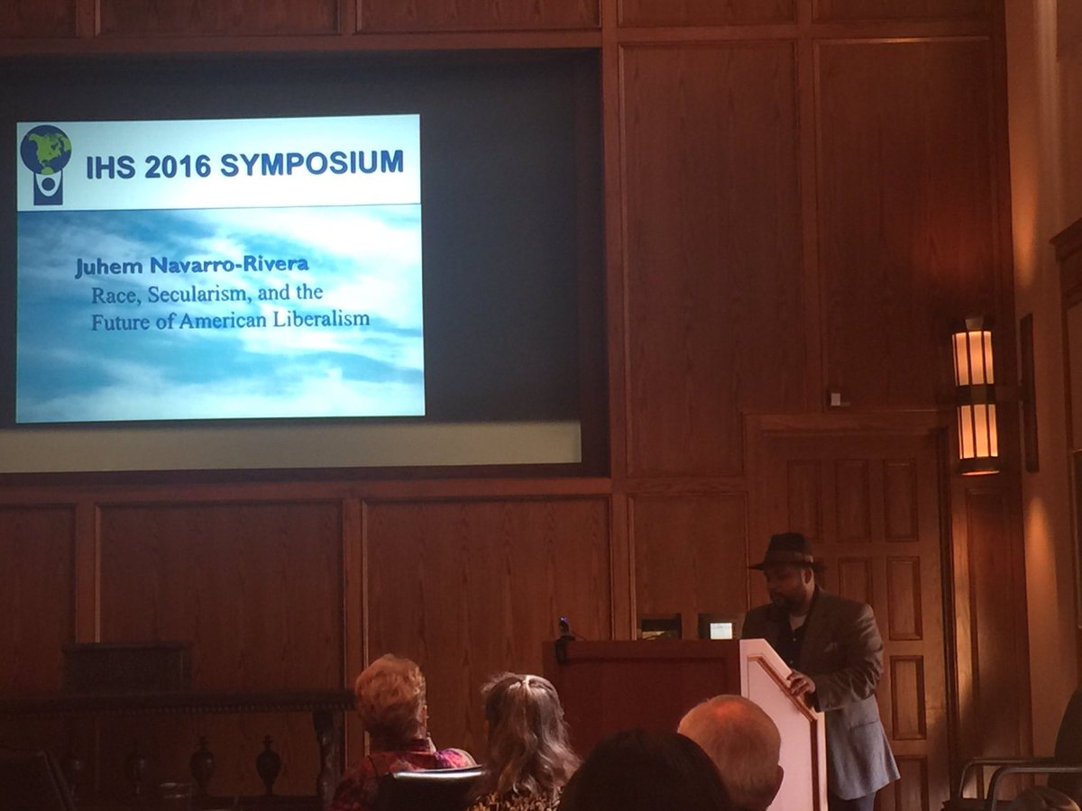 CERCLRice's tweet photo. Juhem Navarro-Rivera presents the final paper "Race, Secularism, and the Future of American Liberalism." #IHS2016 https://t.co/ewh9biHo0i