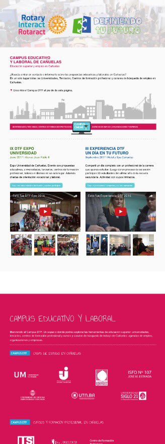 ¿Buscás el contacto de una institución educativa de Cañuelas? Ingresá al Campus Educativo y Laboral @definiendoExpo definiendotufuturo.org