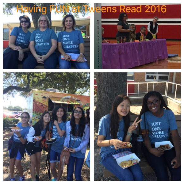 SLJHLibrary's tweet photo. Enjoying Tweens Read conference 2016! @spartan_speak @sharondratliff @robinlreads #7Lspartanpride #tweensread16 https://t.co/8Gfj2dSlte