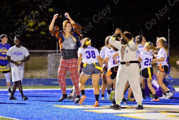 ALynch38's tweet photo. HBD coach!! @jkolbiG45 🎉hope your day was as amazing as powderpuff and also your yoda onzie! Love ya big guy💙💛 #hogsgottaeat https://t.co/T4sVaOm9CB