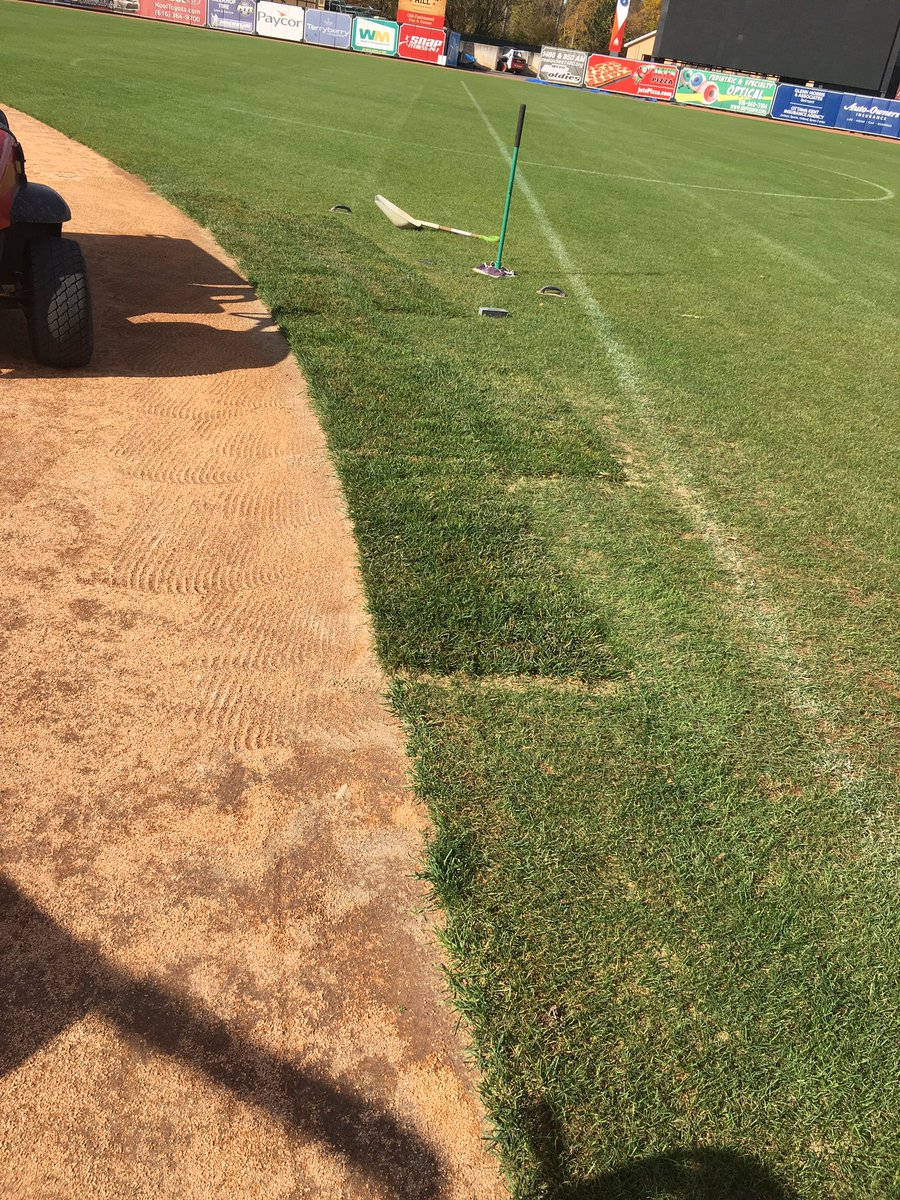 WhitecapsGCrew's tweet photo. Spent the last week and a half resoding our wear areas after baseball, football and soccer. Mound and replacing the warning track is next! https://t.co/tzOnuifICj