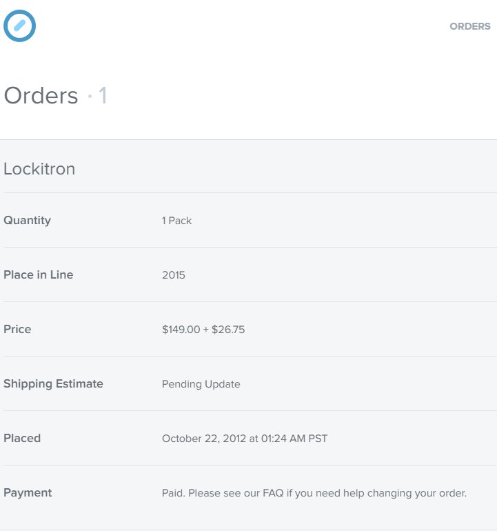 Four years ago I backed <a href="/lockitron/">Lockitron</a>. Here's to hoping they get to backer 2015 in 2017!