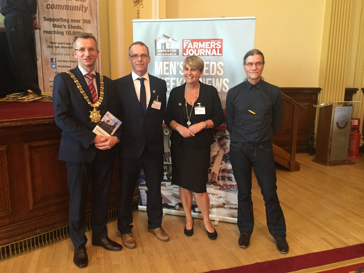 Delighted to welcome <a href="/IrishSheds/">Irish Men's Sheds Association</a> celebration event to City Hall this aft, with Barry Sheridan, Eva Beirne &amp; Barry Golding from Australia