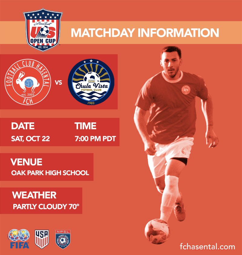TaylorCanel's tweet photo. If you are in the greater LA area - head to Oak Park HS for tonight's @fchasental #usopencup match! 7pm! #fch #usopencup #npsl #hasental https://t.co/qsMIPdTttc