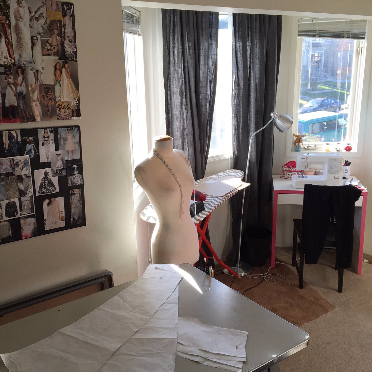 design_are's tweet photo. Great sunlight in here today! Hope it shines some light on how to make this jumpsuit pattern work! https://t.co/OxLSrkfY8j
