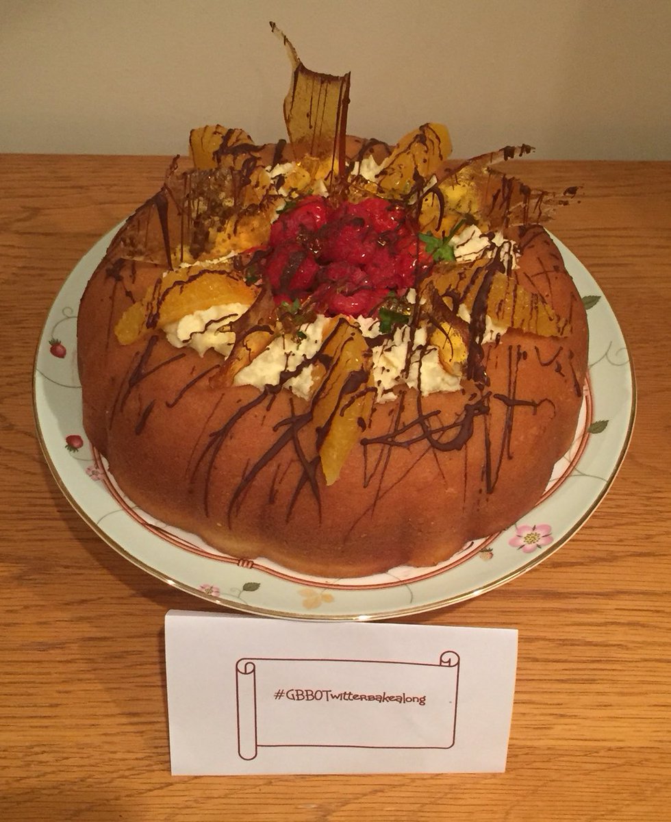 My #Savarin for patisserie week. Informally overloaded but yum yum yum. #GBBOTwitterBakeAlong <a href="/kuskus1/">Alan Hunter</a> <a href="/Rob_C_Allen/">Robert Allen</a>