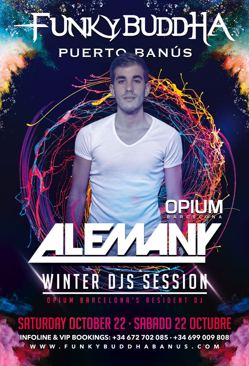FunkyBanus's tweet photo. Tonight straight from @opiumbarcelona @alemanomusic, Opium's resident dj. Join us tonight and experience the #JUNGLE. #Marbs #Marbella https://t.co/RPDV77pDEL
