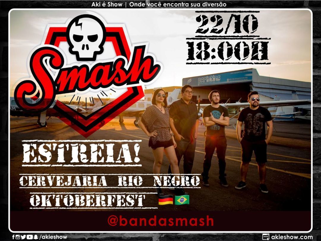 #HojeTem !!! Oktoberfest Rio Negro 22/out #AkiéShow Banda SMASH | Banda Fullgas | Banda Helena @cervejariarionegro