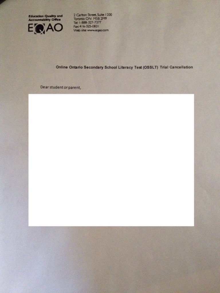 #OSSLT: *attempts to make things better by sending out a letter*