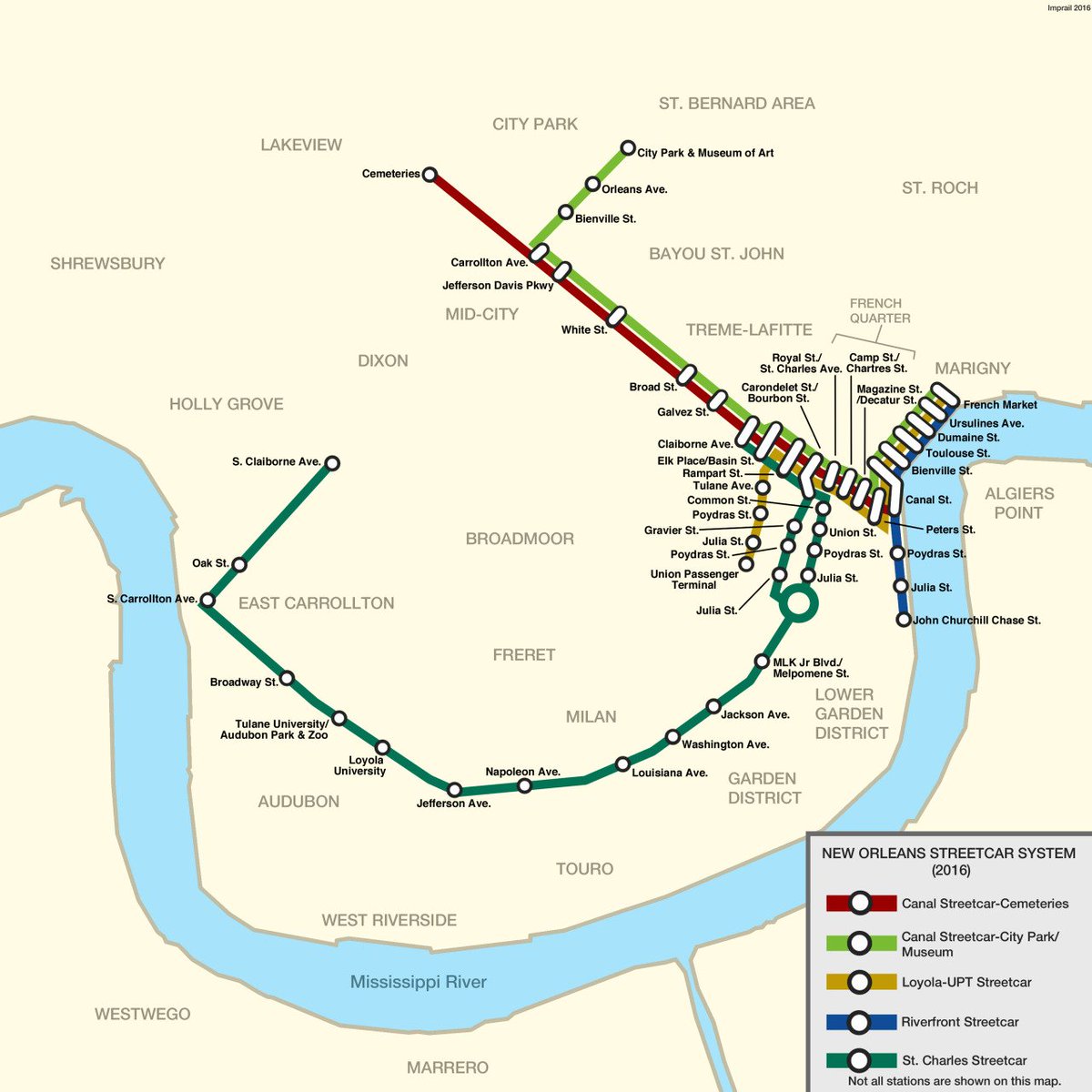 Streetcar Map New Orleans Onlmaps 在Twitter 上："Imprail: New Orleans Streetcar Map (As Of September  2016). Https://T.co/1Lwxyjozjd #Maps Https://T.co/E0Gsk9Tf23" / Twitter