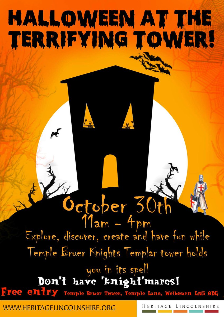 Dare you enter terrifying Temple Bruer tower? Open 11 - 4 plus tour of the tower  &amp; 2.5 mile walk around Templar estate  at 2pm #halloween
