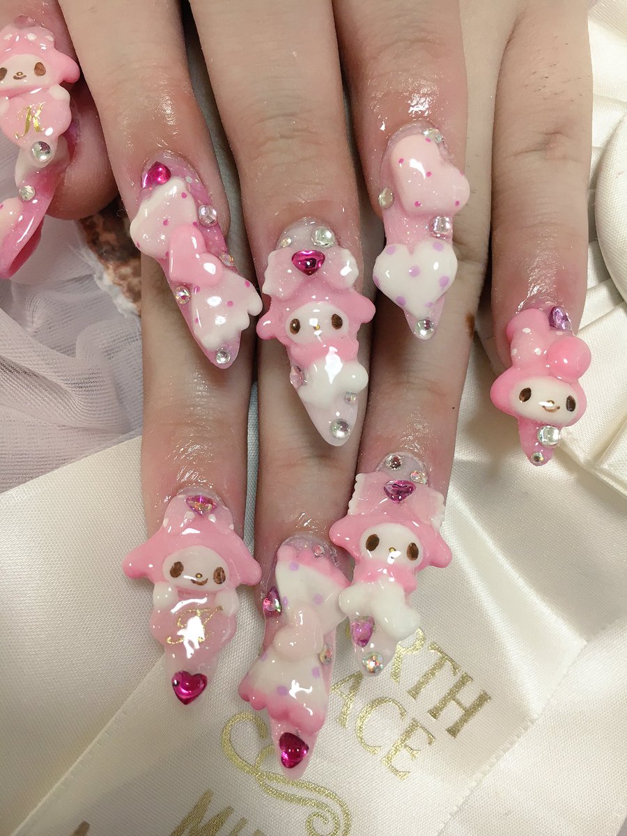 高田馬場ネイルサロンパピリオ Ar Twitter マイメロロングスカルプネイル もりもり Nailart パピリオネイル サンリオ Sanrio 3dアート