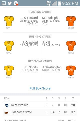 KayshHogs's tweet image. @okstate 37 #10WVU 20 F
OKST 6-2(TIED 1ST IN BIG12)
@BarrySanders26 4 TOUCHES 63 YRDS
@dallascowboys DRAFT BSJ