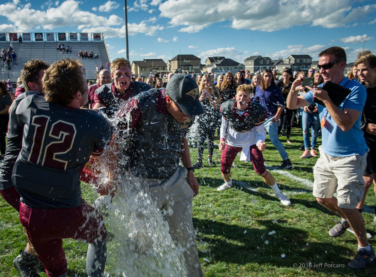 Thanks <a href="/JaredrLloyd/">Jared Lloyd</a> for keeping coach Burtenshaw busy for the customary playoff win celebration. <a href="/preprally/">Utah HS Sports</a> <a href="/heraldextra/">Daily Herald</a>