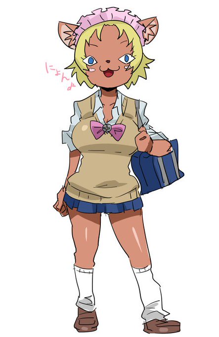 へボットの猫メイドさん
今日出てきた子は色合い的に制服が似合いそうだったので。 